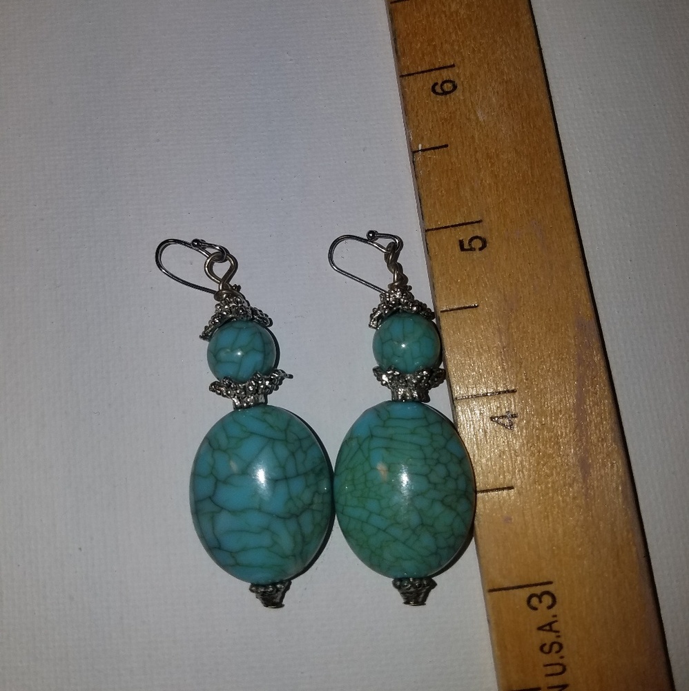 Faux turquoise earrings French ear wire